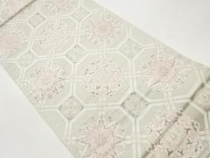 九百錦プラチナ箔蜀江に華文模様織出し袋帯